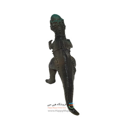 فیگور طرح دایناسور گوشتی شاخ دار سبز تیره رنگ