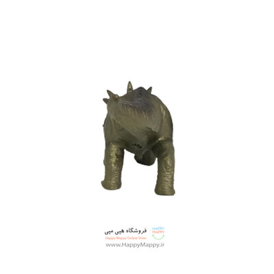 فیگور طرح دایناسور گوشتی شاخ دار سبز رنگ