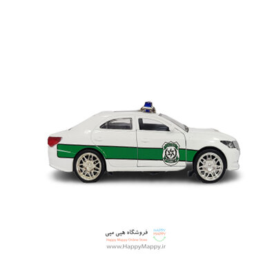 اسباب بازی ماشین فلزی طرح پلیس crown سفید رنگ