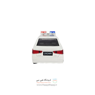 اسباب بازی ماشین فلزی طرح پلیس crown سفید رنگ