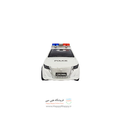 اسباب بازی ماشین فلزی طرح پلیس crown سفید رنگ