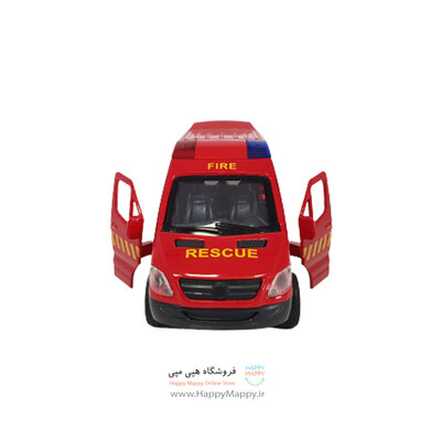اسباب بازی ماشین فلزی طرح آتش نشانی قرمز رنگ