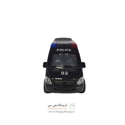 اسباب بازی ماشین فلزی طرح ون پلیس مشکی رنگ