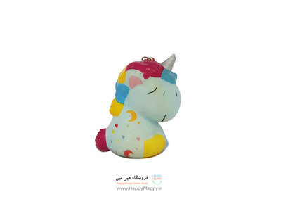 اسکویشی طرح اسب تک شاخ سفید رنگ