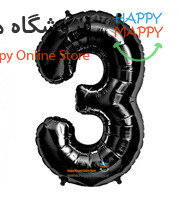 بادکنک فویلی عدد مشکی 3