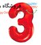 بادکنک فویلی عدد قرمز 3