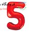 بادکنک فویلی عدد قرمز5