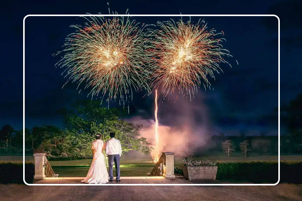 Fireworks at a wedding