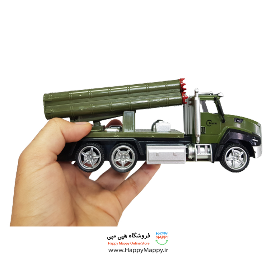 اسباب بازی طرح کامیون نظامی موشک انداز چندتایی | سایز 20 سانت