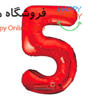 بادکنک فویلی عدد قرمز5