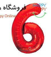 بادکنک فویلی عدد قرمز6